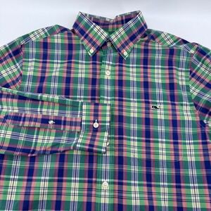 Vineyard Vines Slim Fit Tucker Shirt Men's Plaid Button Down Whale Logo Size M